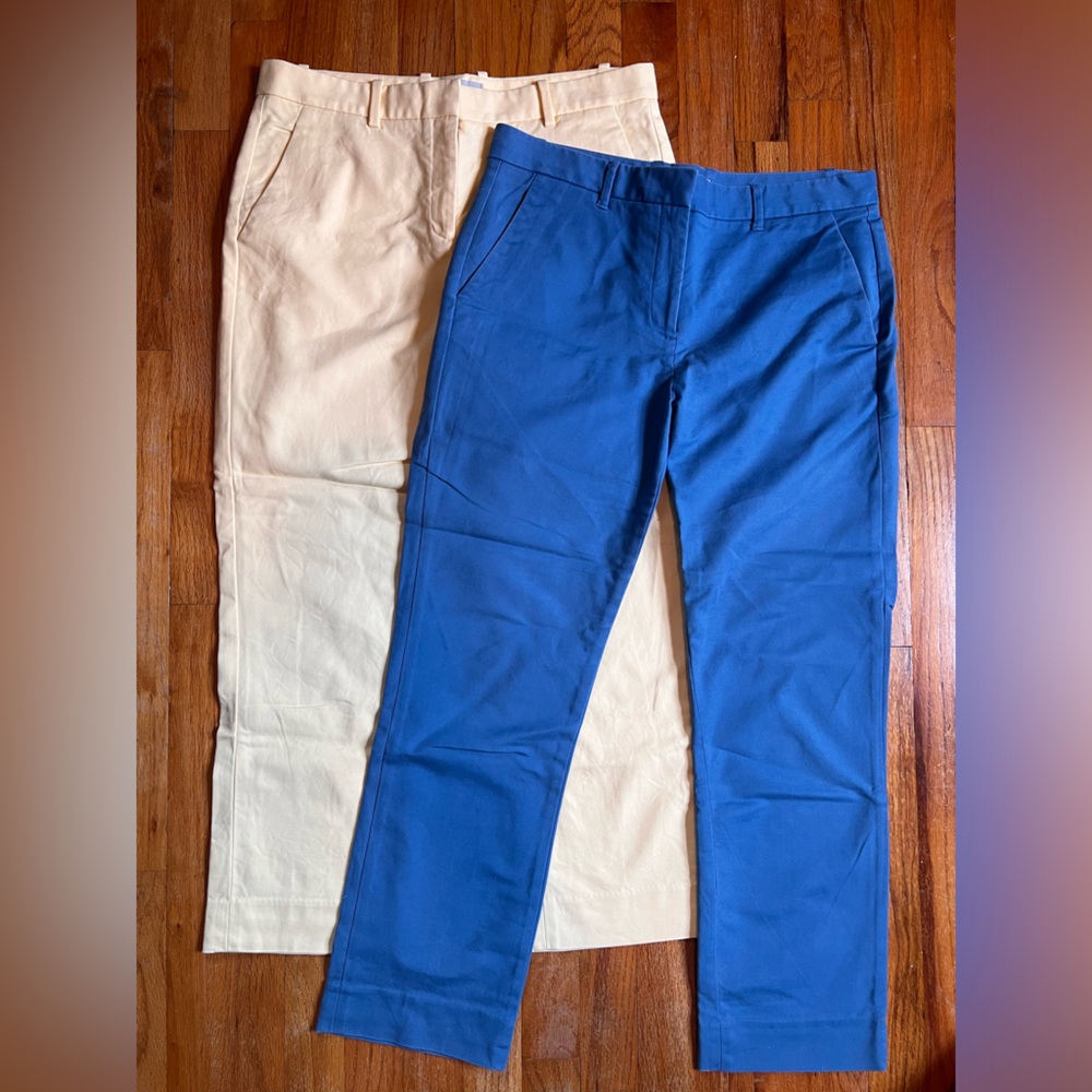 Gap cropped pants. Yellow, navy and turquoise